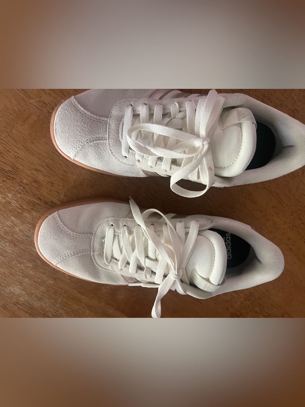 adidas Women's Casual Sneakers in Off-White with Gum Sole - Picture 5 of 13